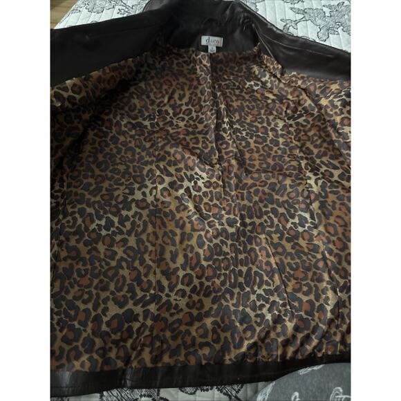 Denim & Co D&CO Leather Ladies Brown Motorcycle Jacket, Size M, Style A201535 - Picture 6 of 15